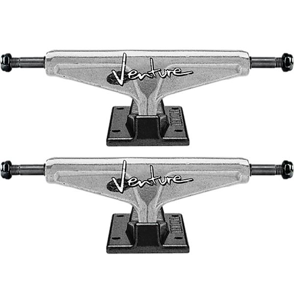 Venture Trucks V-Cast Hollow Crinkle High Polished / Black Skateboard Trucks - 5.6" Hanger 8.25" Axle (Set of 2)