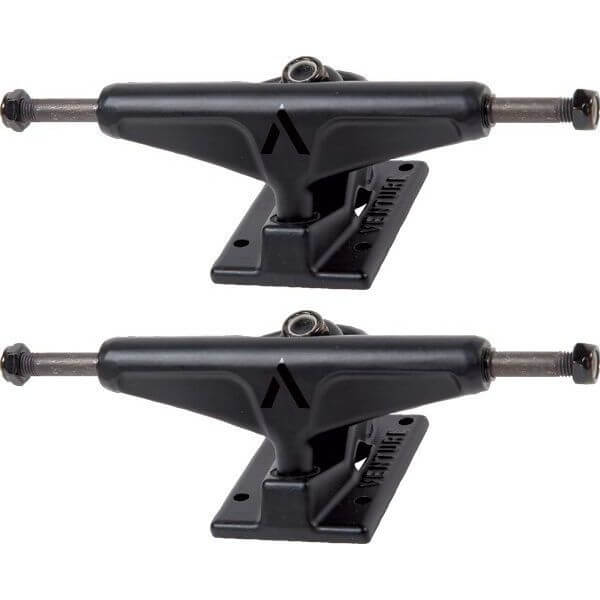 Venture Trucks Team Black Shadow Low Black Skateboard Trucks - 5.0" Hanger 7.75" Axle (Set of 2)