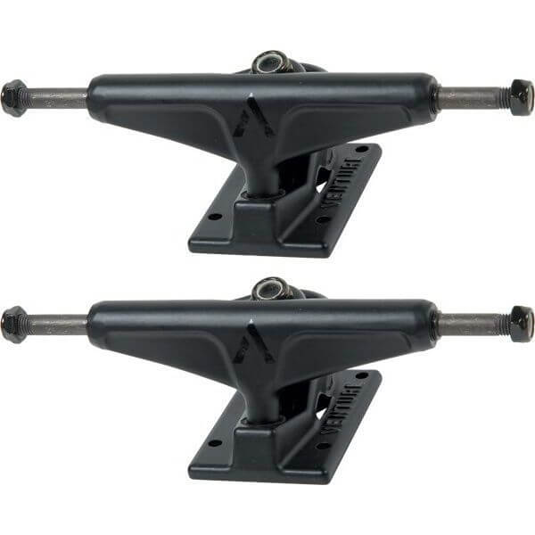 Venture Trucks Team Black Shadow Low Black Skateboard Trucks - 5.25" Hanger 8.0" Axle (Set of 2)