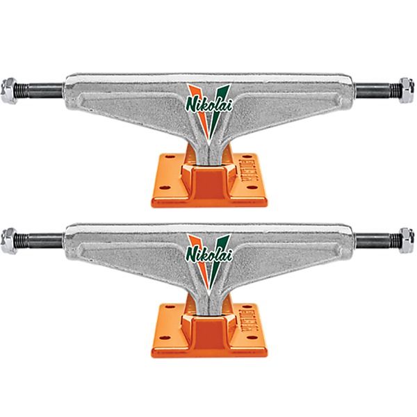 Venture Trucks Nikolai Piombo V-Hollow High Polished / Florida Orange Skateboard Trucks - 5.6" Hanger 8.25" Axle (Set of 2)