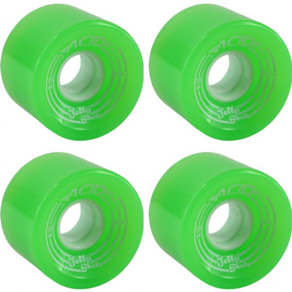 Acid Chemical Wheels Jelly Shots Green Skateboard Wheels - 59mm 80a (Set of 4)