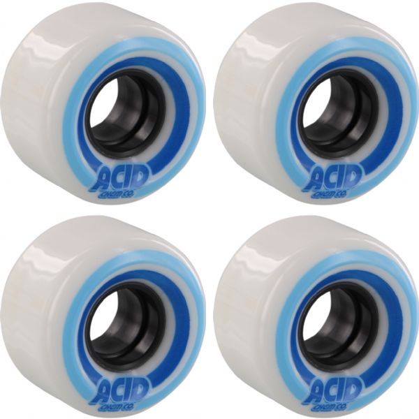 Acid Chemical Wheels Pods Conical White / Blue Skateboard Wheels - 53mm 86a (Set of 4)