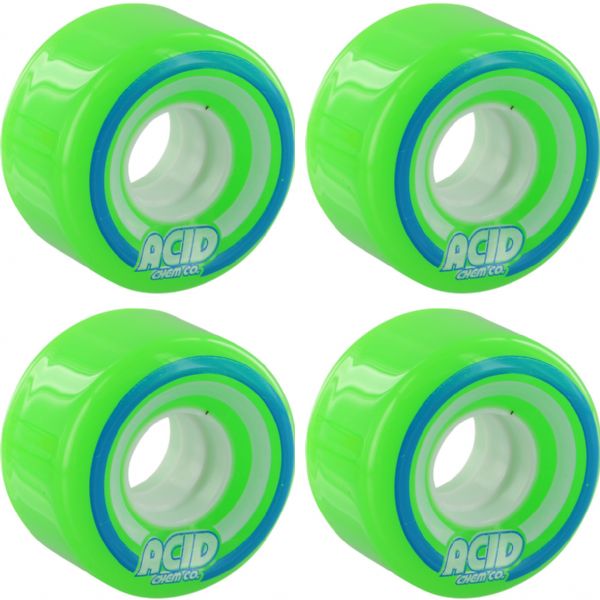 Acid Chemical Wheels Pods Conical Green Skateboard Wheels - 55mm 86a (Set of 4)