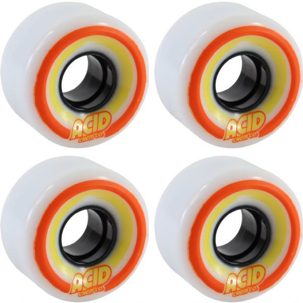 Acid Chemical Wheels Pods Conical White Skateboard Wheels - 55mm 86a (Set of 4)