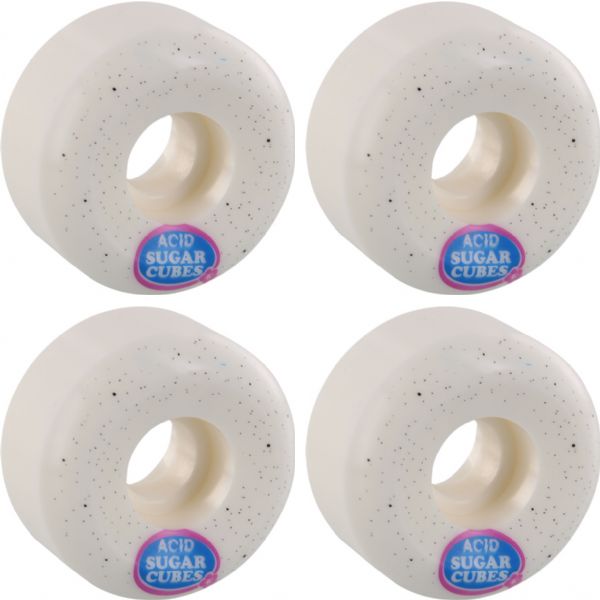 Acid Chemical Wheels Type A Sidecut Sugar Cubes White Skateboard Wheels - 53mm 101a (Set of 4)
