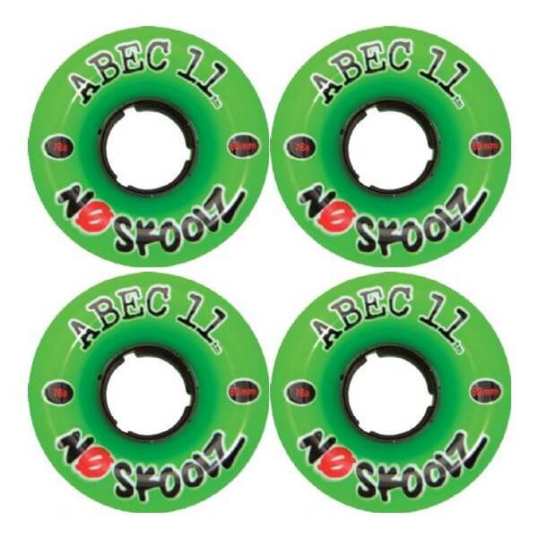 ABEC 11 NoSkoolZ Green Longboard Skateboard Wheels - 60mm 78a (Set of 4)