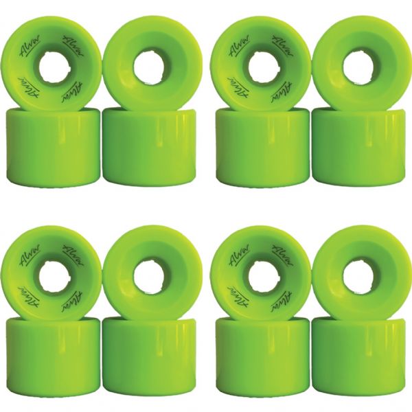 Alva Skateboards Old School Flatback Crypto Green Skateboard Wheels - 60mm 92a (Set of 4)