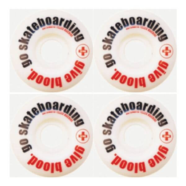 ATM Skateboards Give Blood Skateboard Wheels - 53mm 99a (Set of 4)