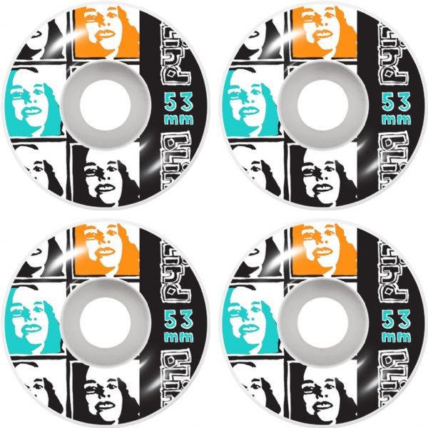 Blind Skateboards Psychedelic Multi Girl White / Black Skateboard Wheels - 53mm 99a (Set of 4)