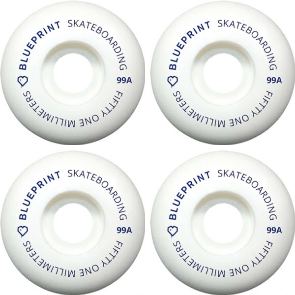 Blueprint Skateboards Mini Heart Navy Skateboard Wheels - 52mm 99a (Set of 4)