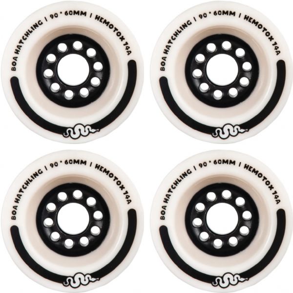 Boa Wheels Hatchling V3 White Skateboard Wheels - 90mm 74a (Set of 4)