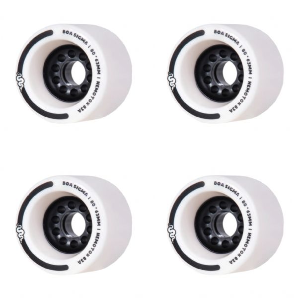 Boa Wheels Sigma White Skateboard Wheels - 80mm 83a (Set of 4)
