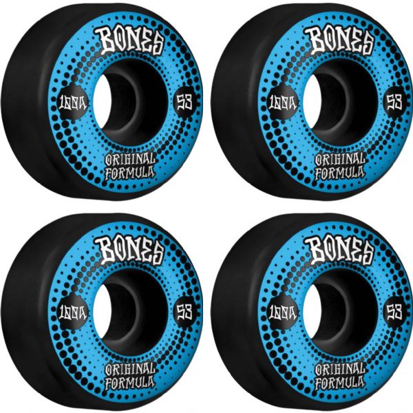 Bones Wheels 100's OG V4 Originals Black Skateboard Wheels - 53mm 100a (Set of 4)