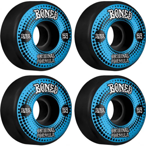 Bones Wheels 100's OG V4 Originals Black Skateboard Wheels - 53mm 100a (Set of 4)