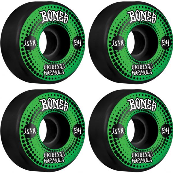 Bones Wheels 100's OG V4 Originals Black Skateboard Wheels - 54mm 100a (Set of 4)