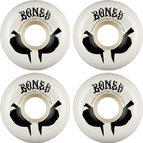 Bones Wheels 100's OG V5 Sidecut Blot White / Black Skateboard Wheels - 52mm 100a (Set of 4) Bones Wheels 100's OG V5 Sidecut Blot White / Black Skateboard Wheels - 52mm 100a (Set of 4)