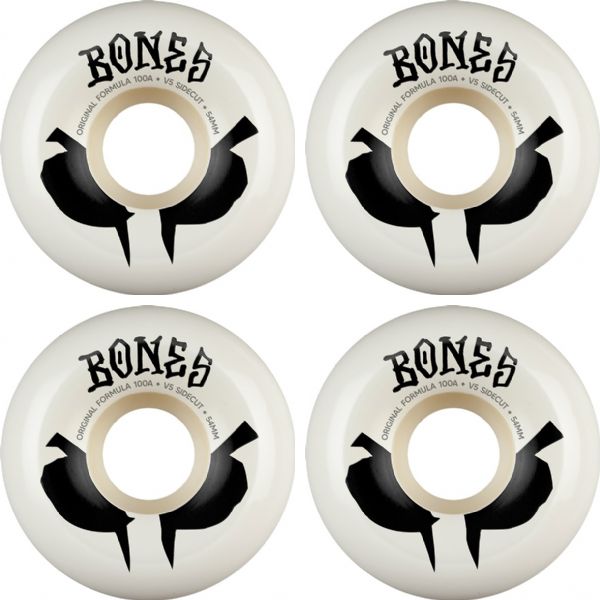 Bones Wheels 100's OG V5 Sidecut Blot White / Black Skateboard Wheels - 54mm 100a (Set of 4) Bones Wheels 100's OG V5 Sidecut Blot White / Black Skateboard Wheels - 54mm 100a (Set of 4)