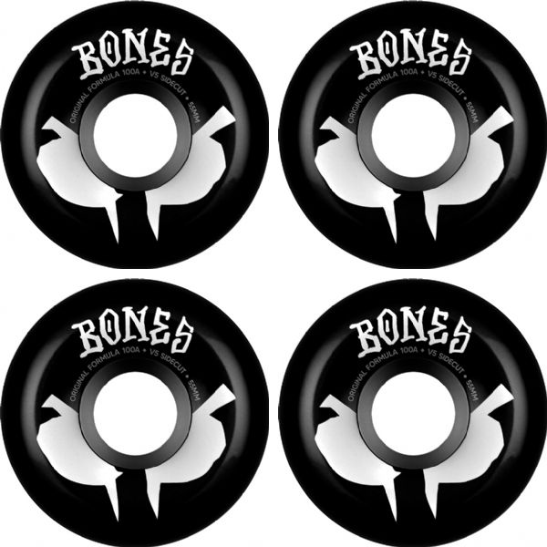 Bones Wheels 100's OG V5 Sidecut Blot Black / White Skateboard Wheels - 55mm 100a (Set of 4) Bones Wheels 100's OG V5 Sidecut Blot Black / White Skateboard Wheels - 55mm 100a (Set of 4)
