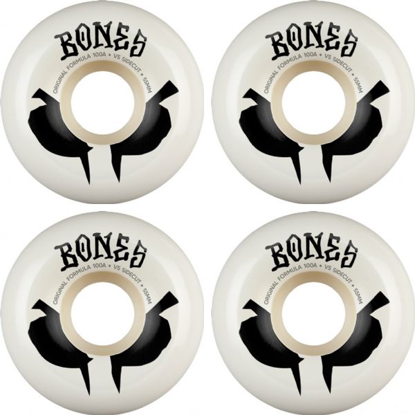 Bones Wheels 100's OG V5 Sidecut Blot White / Black Skateboard Wheels - 55mm 100a (Set of 4) Bones Wheels 100's OG V5 Sidecut Blot White / Black Skateboard Wheels - 55mm 100a (Set of 4)