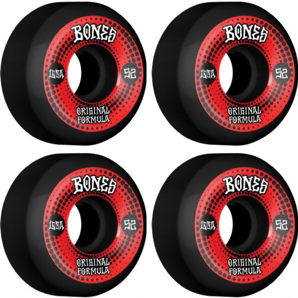 Bones Wheels 100's OG V5 Originals Black Skateboard Wheels - 52mm 100a (Set of 4)