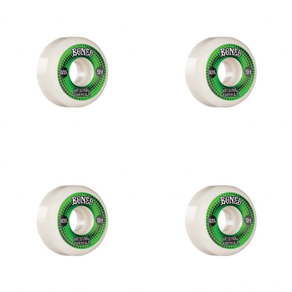 Bones Wheels 100's OG V5 Originals White Skateboard Wheels - 54mm 100a (Set of 4)