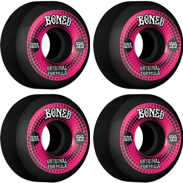 Bones Wheels 100's OG V5 Originals Black Skateboard Wheels - 55mm 100a (Set of 4)