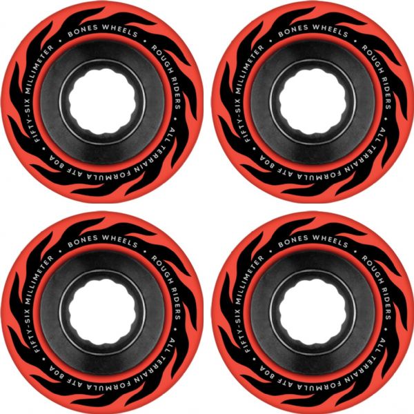 Bones Wheels ATF Rough Rider Eternal Flame Red Skateboard Wheels - 56mm 80a (Set of 4)