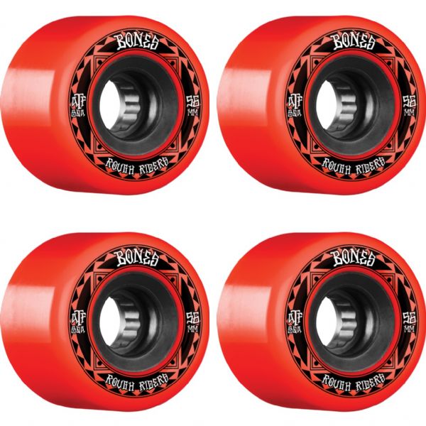 Bones Wheels ATF Rough Rider Runners Red / Black Skateboard Wheels - 56mm 80a (Set of 4)