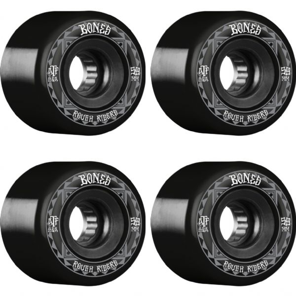 Bones Wheels ATF Rough Rider Runners Black Skateboard Wheels - 59mm 80a (Set of 4)