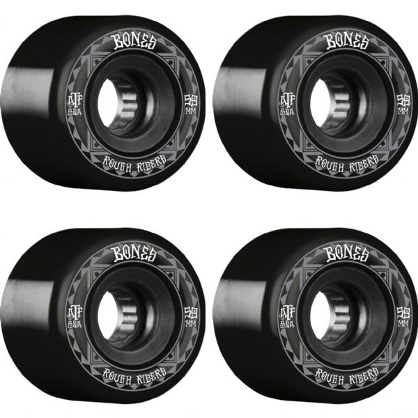 Bones Wheels ATF Rough Rider Runners Black Skateboard Wheels - 59mm 80a (Set of 4)