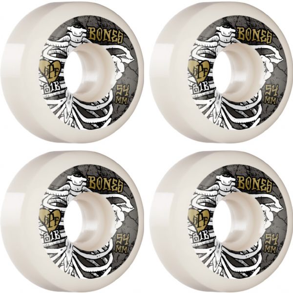 Bones Wheels SPF P5 Rapture White / Grey / Gold Skateboard Wheels - 54mm 81b (Set of 4)