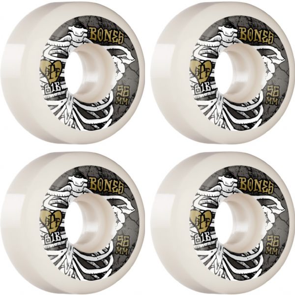 Bones Wheels SPF P5 Rapture White / Grey / Gold Skateboard Wheels - 56mm 81b (Set of 4)