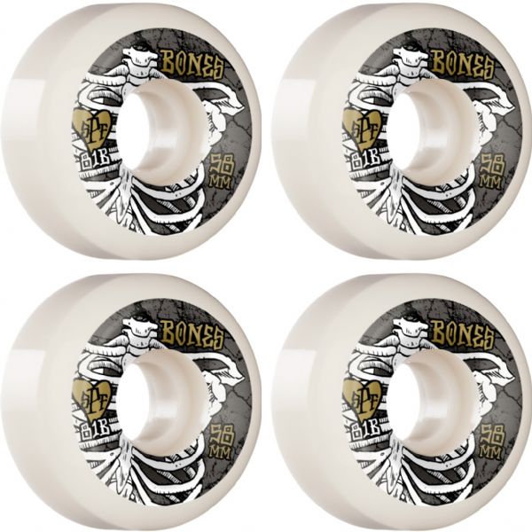 Bones Wheels SPF P5 Rapture White / Grey / Gold Skateboard Wheels - 58mm 81b (Set of 4)