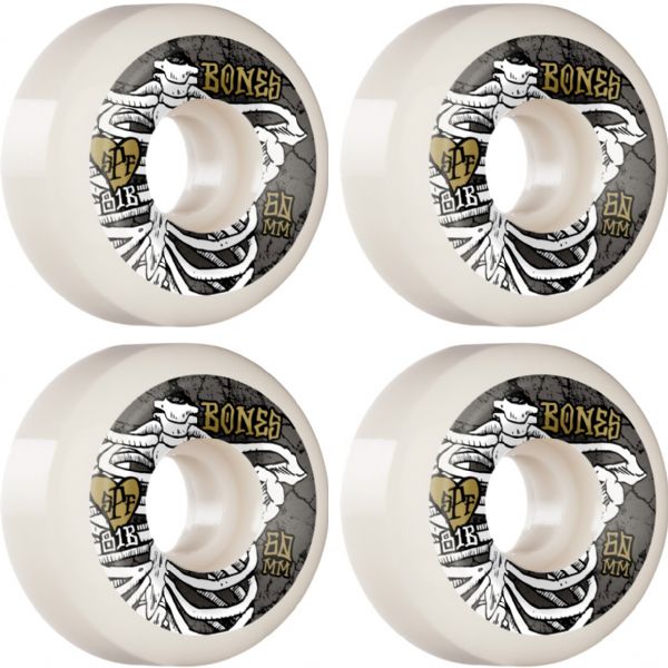 Bones Wheels SPF P5 Rapture White / Grey / Gold Skateboard Wheels - 60mm 81b (Set of 4)