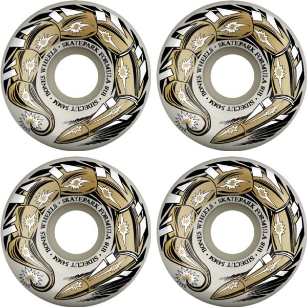 Bones Wheels SPF P5 Scorpeedo White / Gold Skateboard Wheels - 54mm 81b (Set of 4)