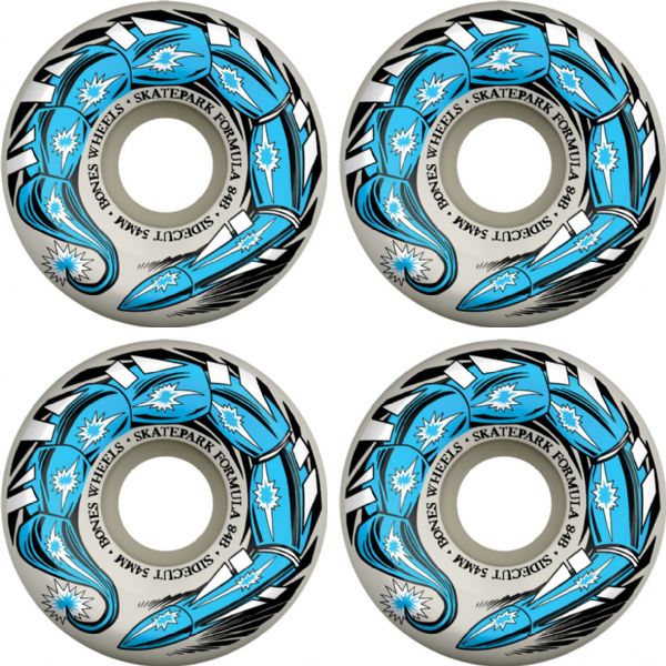 Bones Wheels SPF P5 Scorpeedo White / Blue Skateboard Wheels - 54mm 84b (Set of 4)