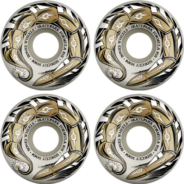 Bones Wheels SPF P5 Scorpeedo White / Gold Skateboard Wheels - 56mm 81b (Set of 4)