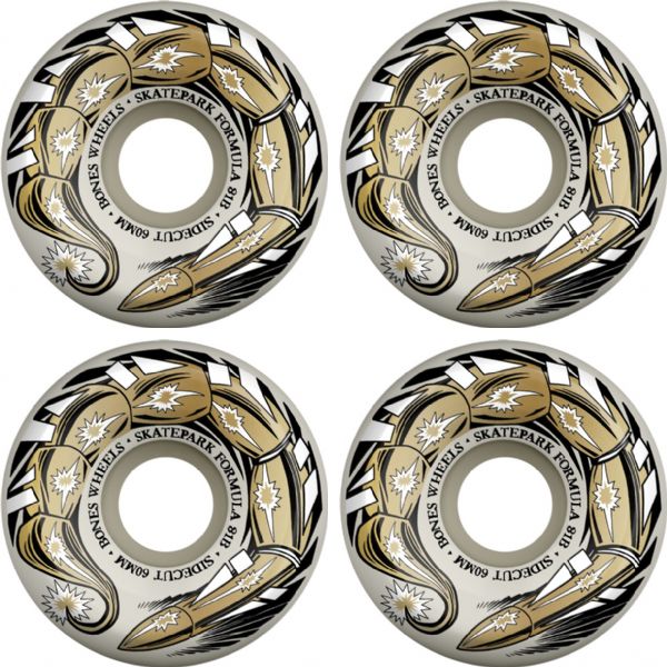 Bones Wheels SPF P5 Scorpeedo White / Gold Skateboard Wheels - 60mm 81b (Set of 4)