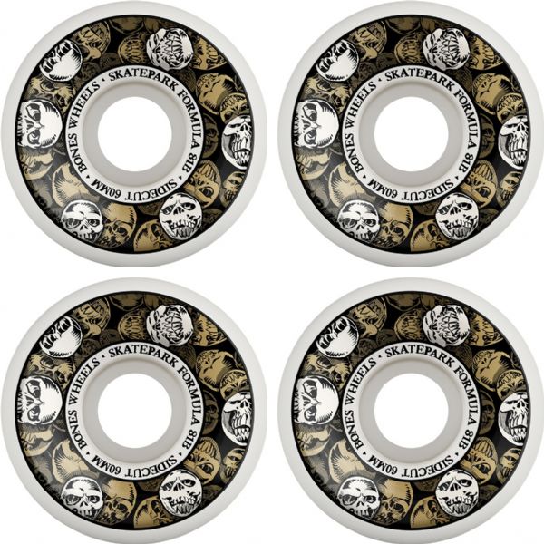 Bones Wheels SPF P5 Sidecut Skulls White / Gold Skateboard Wheels - 60mm 81b (Set of 4) Bones Wheels SPF P5 Sidecut Skulls White / Gold Skateboard Wheels - 60mm 81b (Set of 4)
