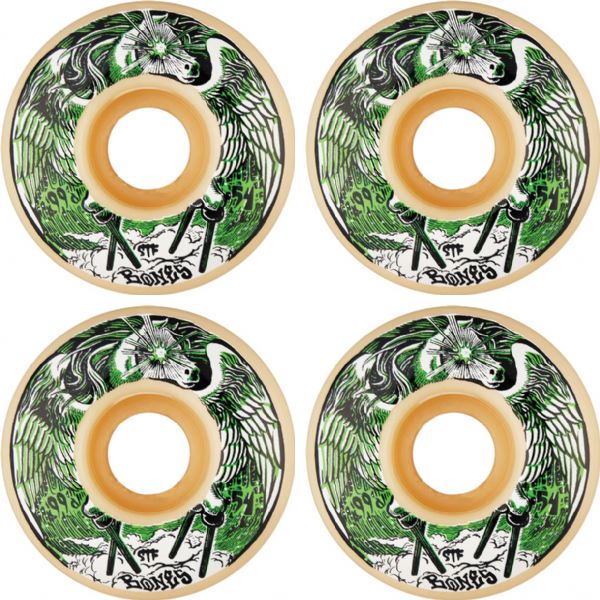 Bones Wheels STF V1 Peg-Leg-Asus Natural Skateboard Wheels - 54mm 99a (Set of 4)