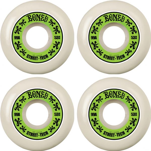 Bones Wheels STF V2 Lock Annuals White / Green Skateboard Wheels - 53mm 99a (Set of 4) Bones Wheels STF V2 Lock Annuals White / Green Skateboard Wheels - 53mm 99a (Set of 4)