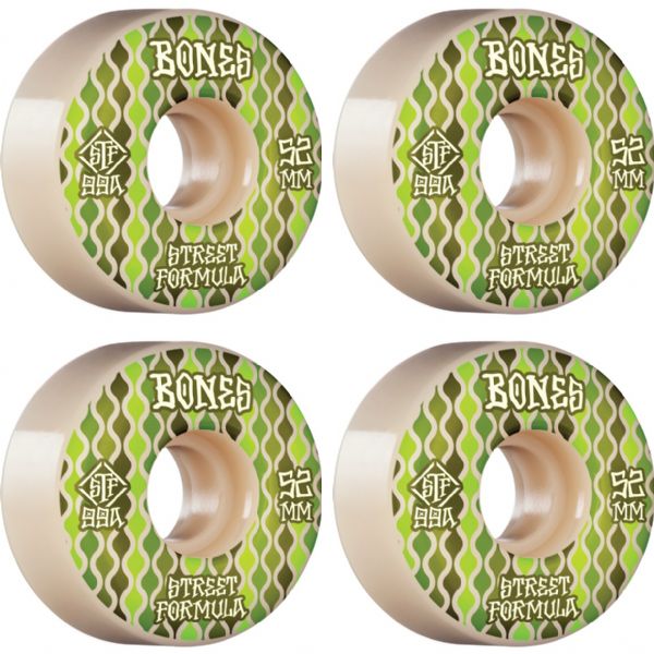 Bones Wheels STF V2 Retros White Skateboard Wheels - 52mm 99a (Set of 4)