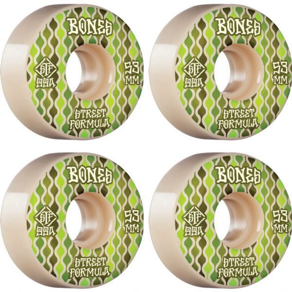 Bones Wheels STF V2 Retros White Skateboard Wheels - 53mm 99a (Set of 4)