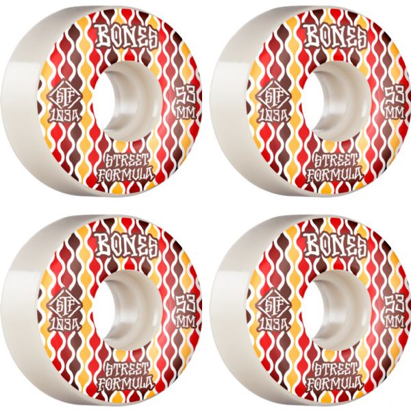 Bones Wheels STF V2 Retros White Skateboard Wheels - 53mm 103a (Set of 4)