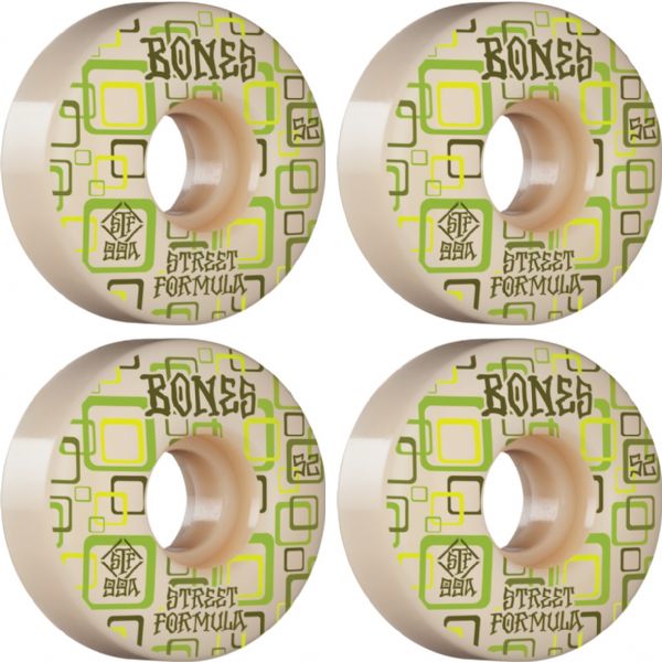 Bones Wheels STF V3 Retros White Skateboard Wheels - 52mm 99a (Set of 4)