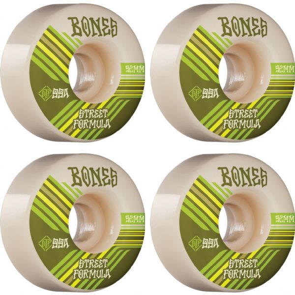 Bones Wheels STF V4 Retros White Skateboard Wheels - 52mm 99a (Set of 4)