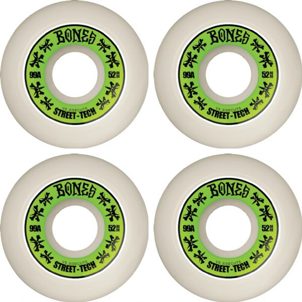 Bones Wheels STF V2 Annuals White / Green Skateboard Wheels - 52mm 99a (Set of 4) Bones Wheels STF V2 Annuals White / Green Skateboard Wheels - 52mm 99a (Set of 4)