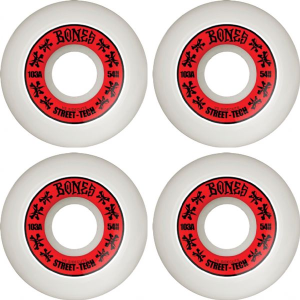 Bones Wheels STF V5 Annuals White / Red Skateboard Wheels - 54mm 103a (Set of 4) Bones Wheels STF V5 Annuals White / Red Skateboard Wheels - 54mm 103a (Set of 4)