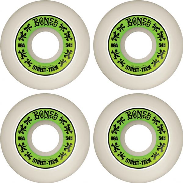 Bones Wheels STF V5 Annuals White / Green Skateboard Wheels - 54mm 99a (Set of 4) Bones Wheels STF V5 Annuals White / Green Skateboard Wheels - 54mm 99a (Set of 4)