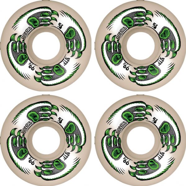 Bones Wheels STF V5 Kitty Twister Natural Skateboard Wheels - 53mm 99a (Set of 4)